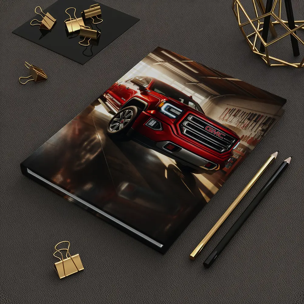 GMC Sierra Red Truck Garage Setting – Notebooks