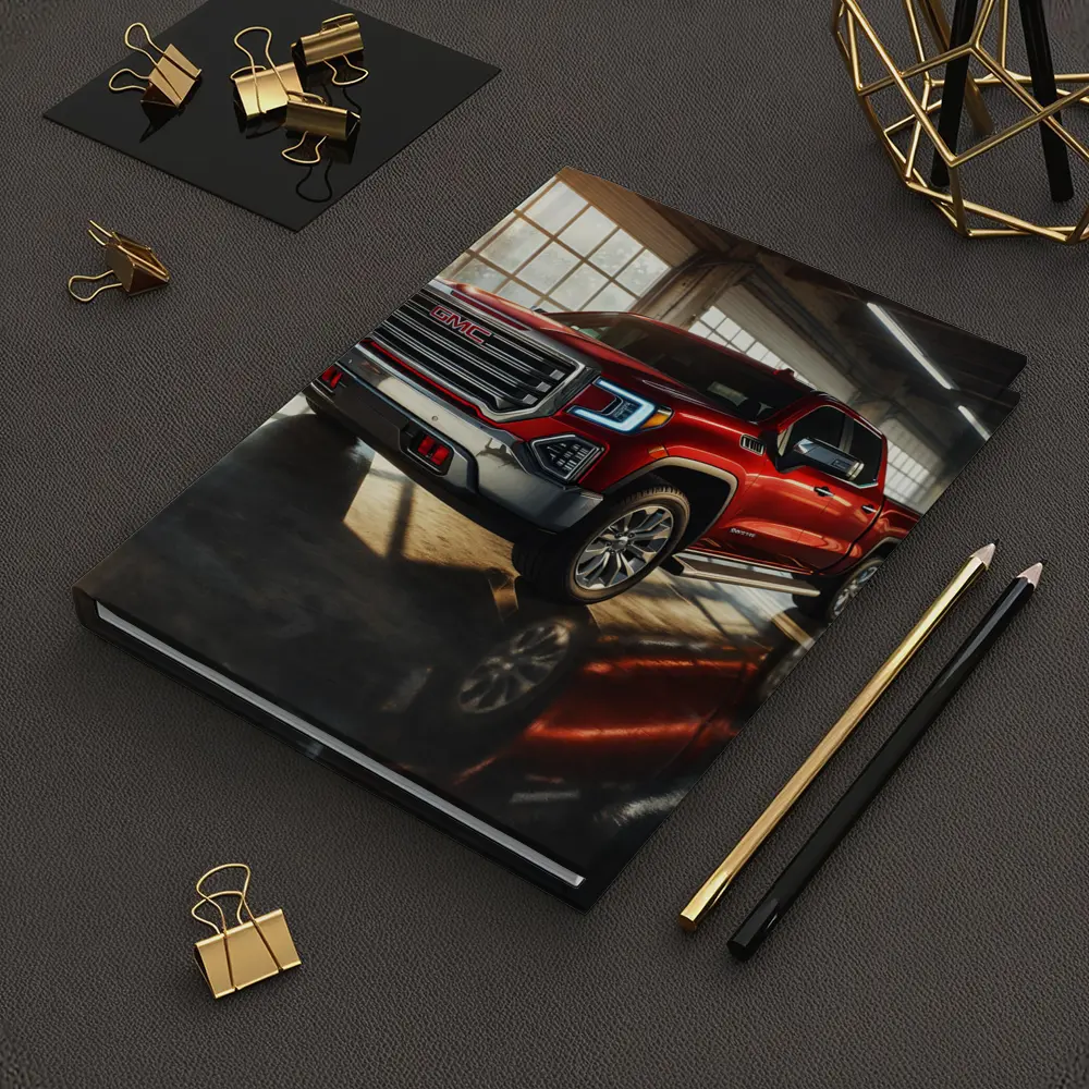 GMC Sierra Red Truck Garage Setting – Notebooks