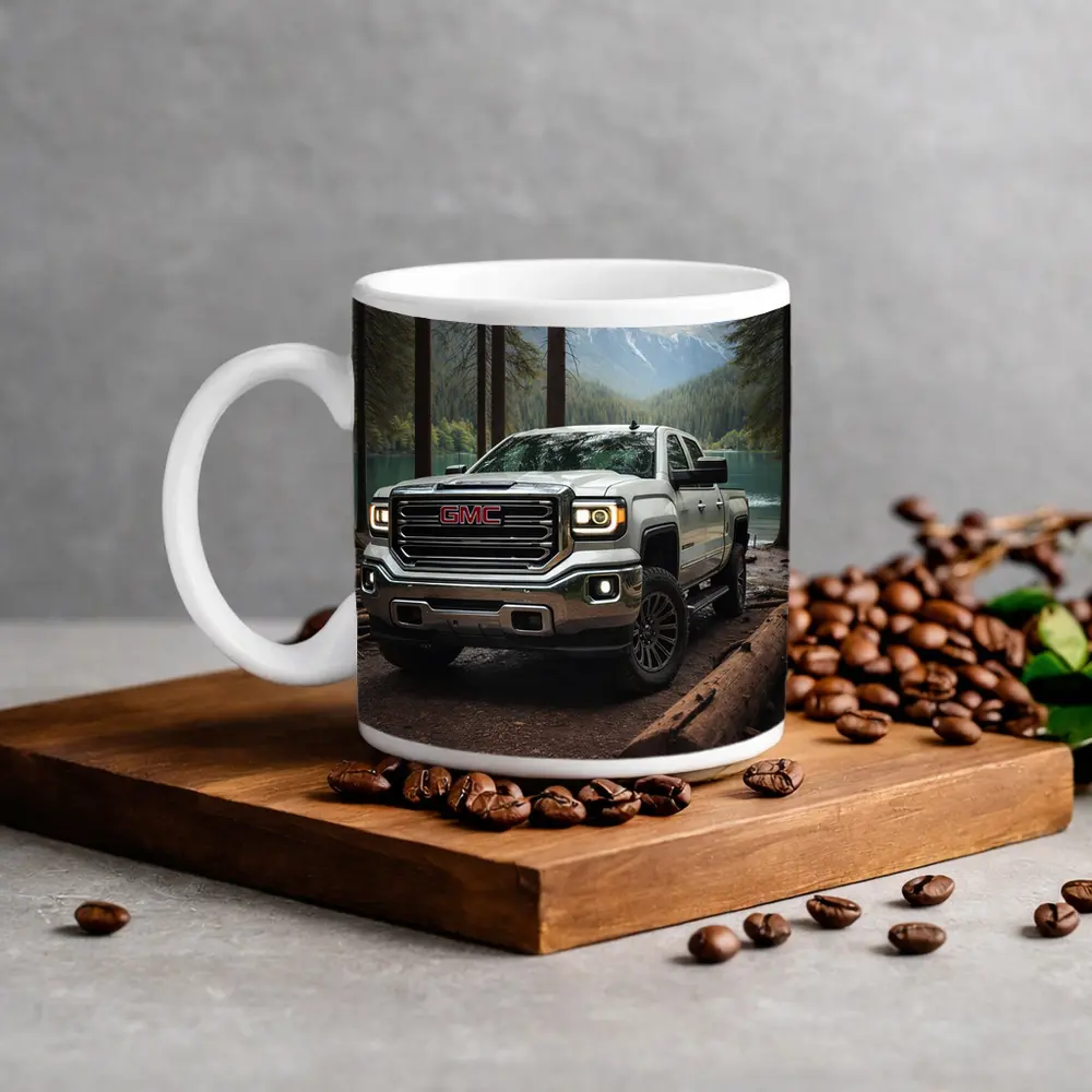 GMC Sierra Truck Forest Mountain Lake – Mugs