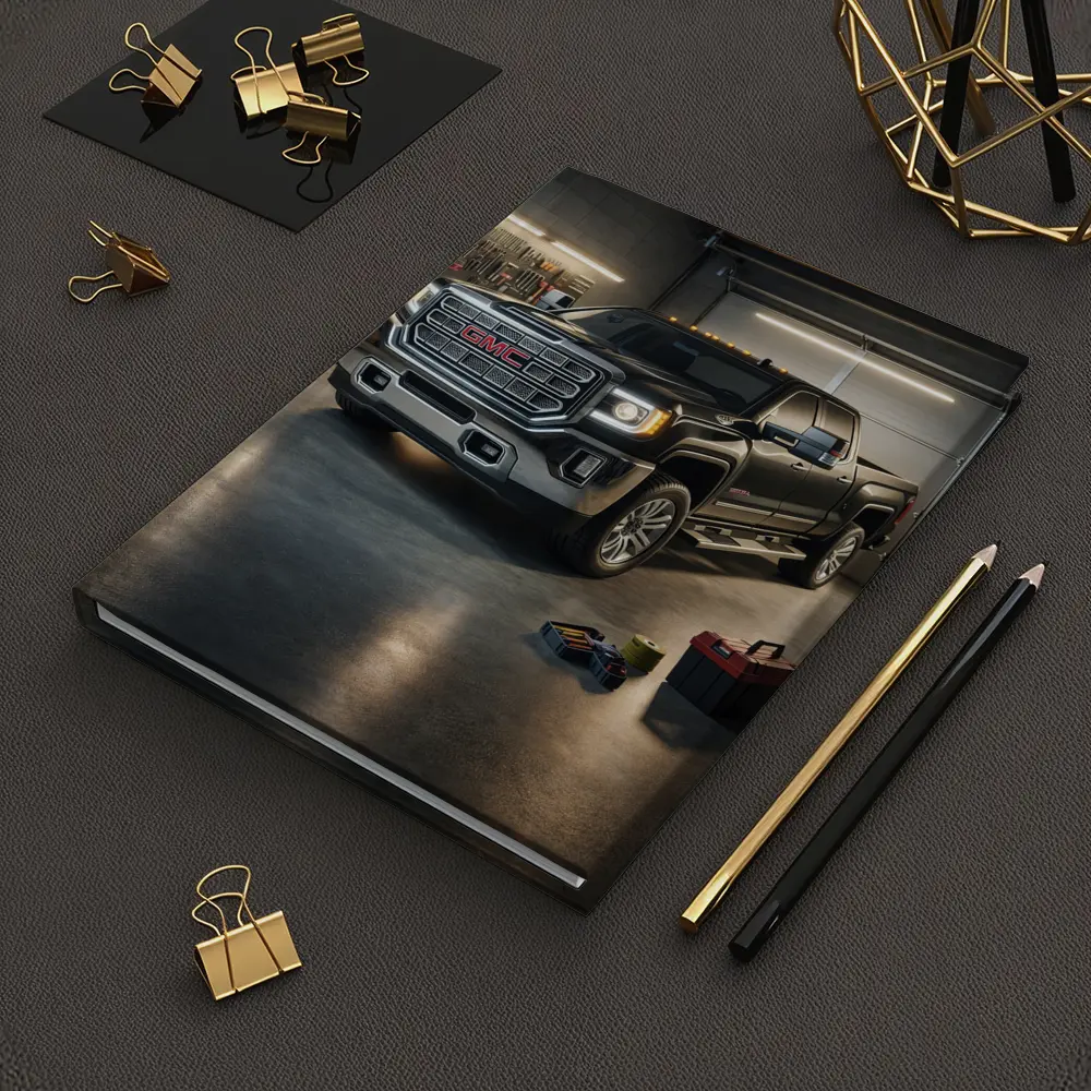 GMC Sierra Black Truck Inside Garage – Notebooks