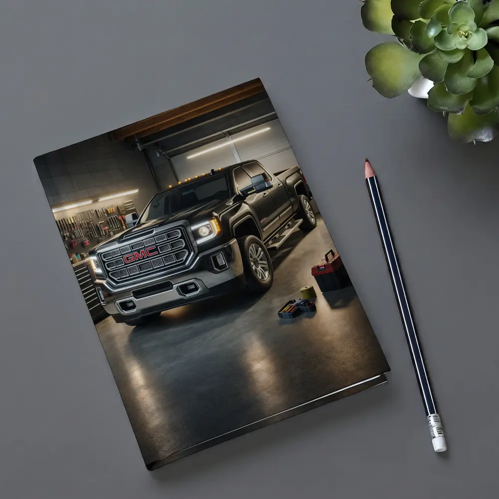 GMC Sierra Black Truck Inside Garage – Notebooks