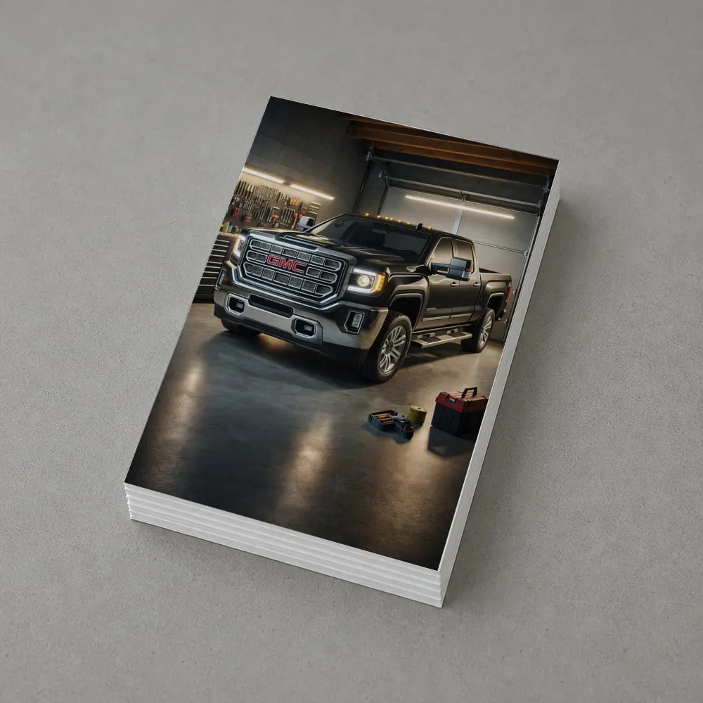 GMC Sierra Black Truck Inside Garage – Postcards