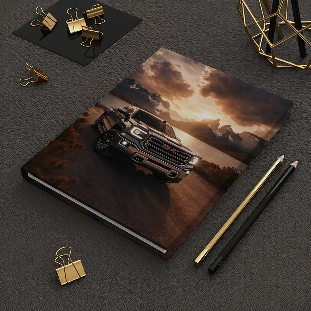 GMC Sierra Truck Mountain Lake Sunset – Notebooks