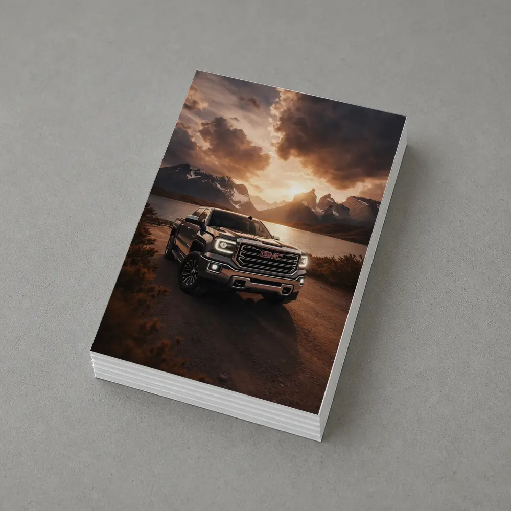 GMC Sierra Truck Mountain Lake Sunset – Postcards