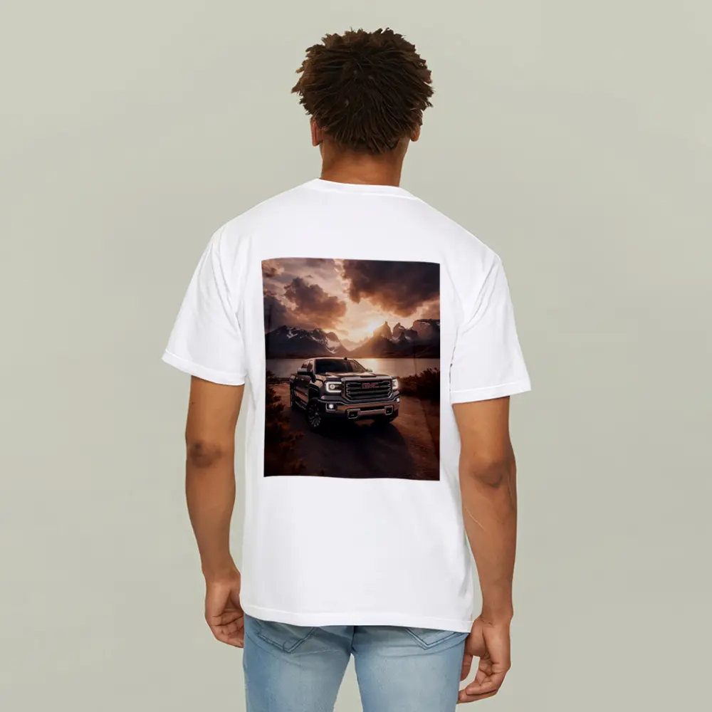 GMC Sierra Truck Mountain Lake Sunset – T-Shirts