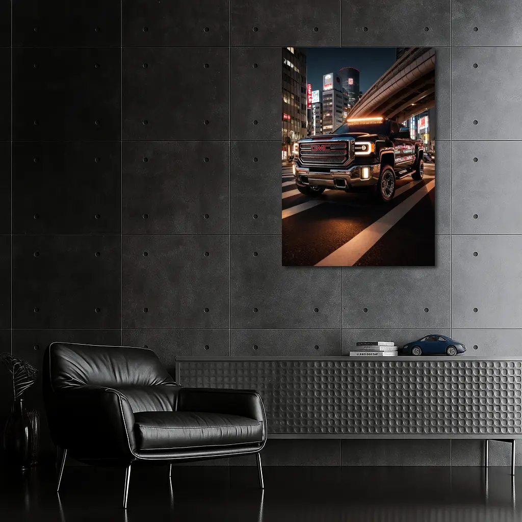 GMC Sierra Truck Tokyo City Night – Wall Art