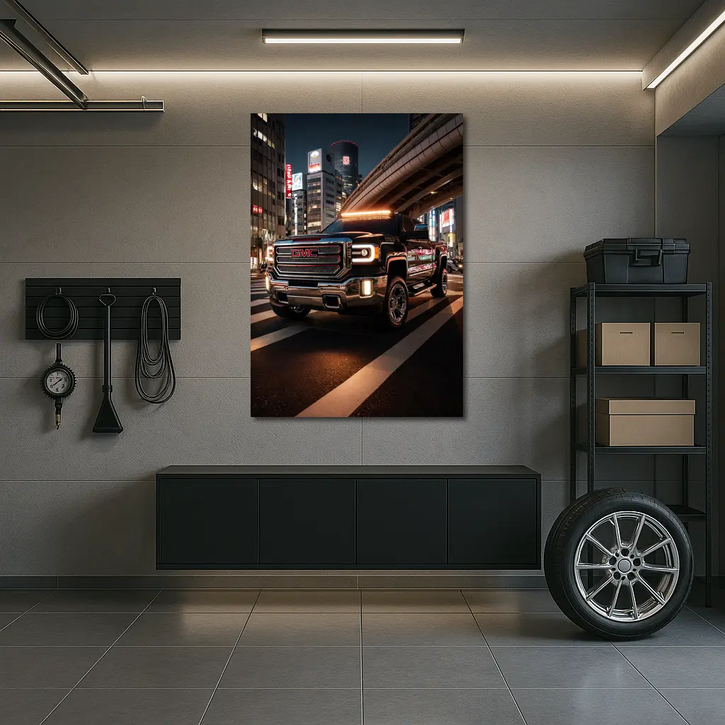 GMC Sierra Truck Tokyo City Night – Wall Art