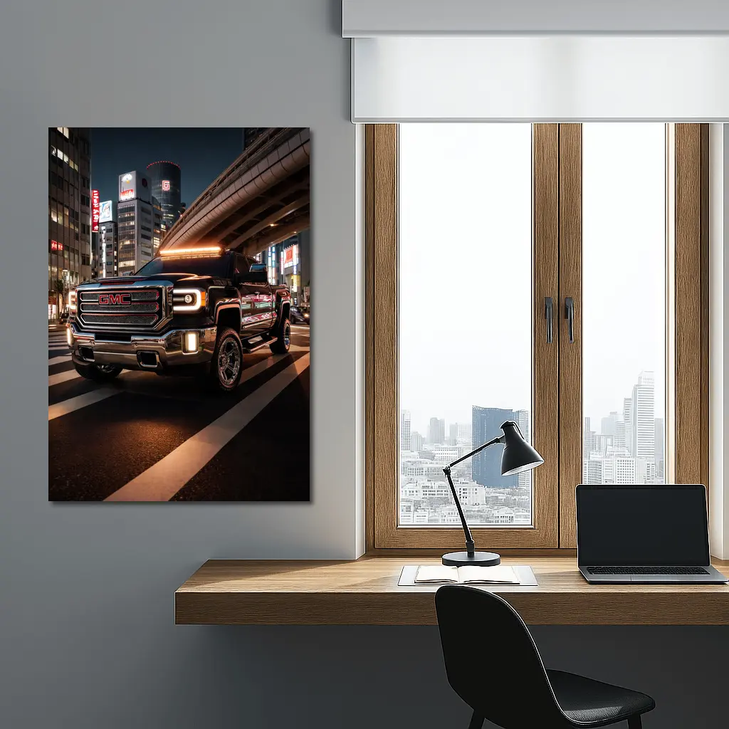 GMC Sierra Truck Tokyo City Night – Wall Art