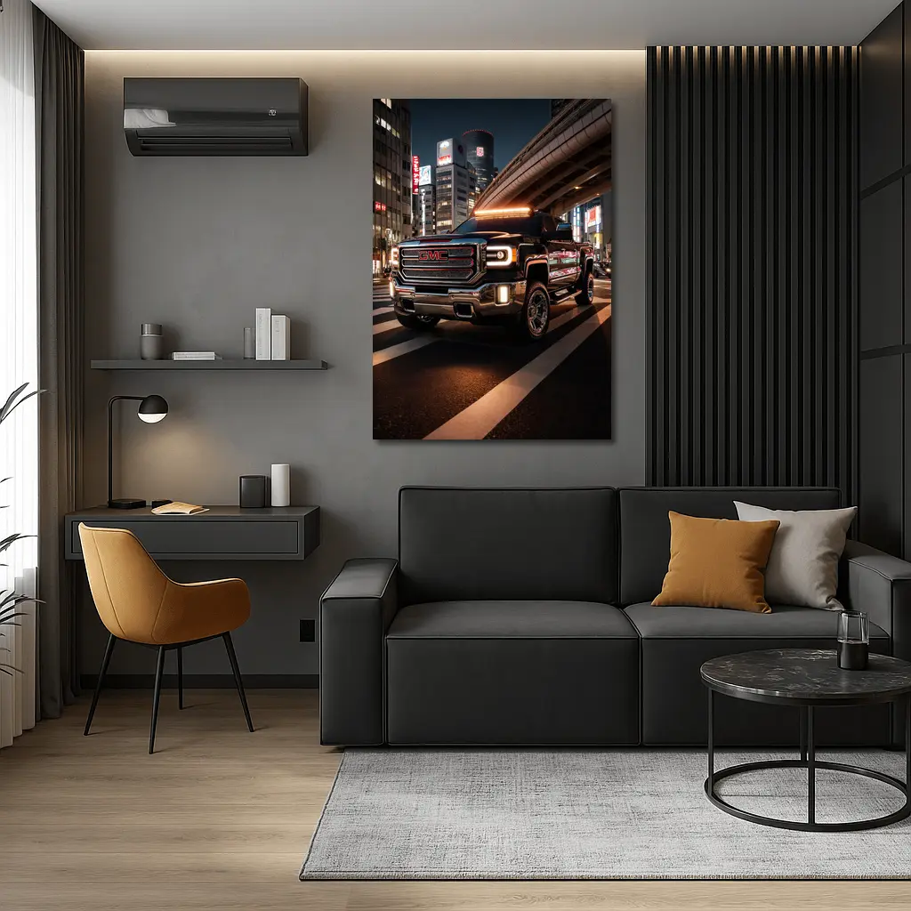 GMC Sierra Truck Tokyo City Night – Wall Art
