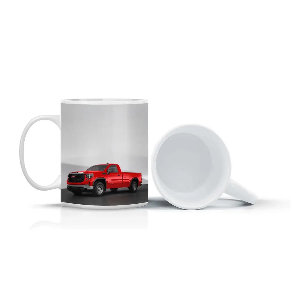 GMC Sierra Red Truck Concrete Wall Background – Mugs