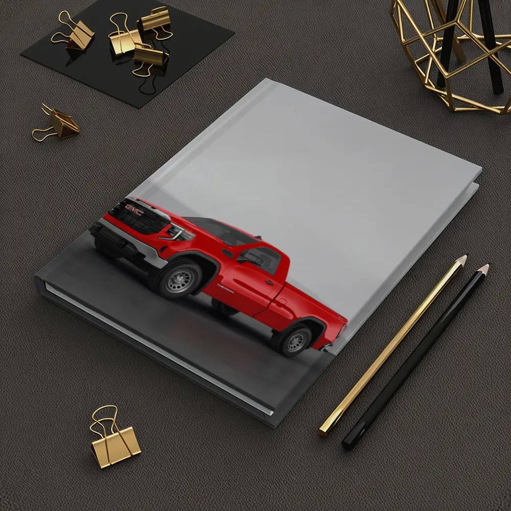 GMC Sierra Red Truck Concrete Wall Background – Notebooks