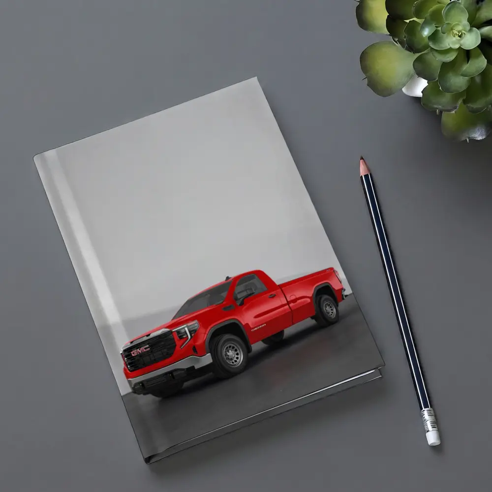 GMC Sierra Red Truck Concrete Wall Background – Notebooks