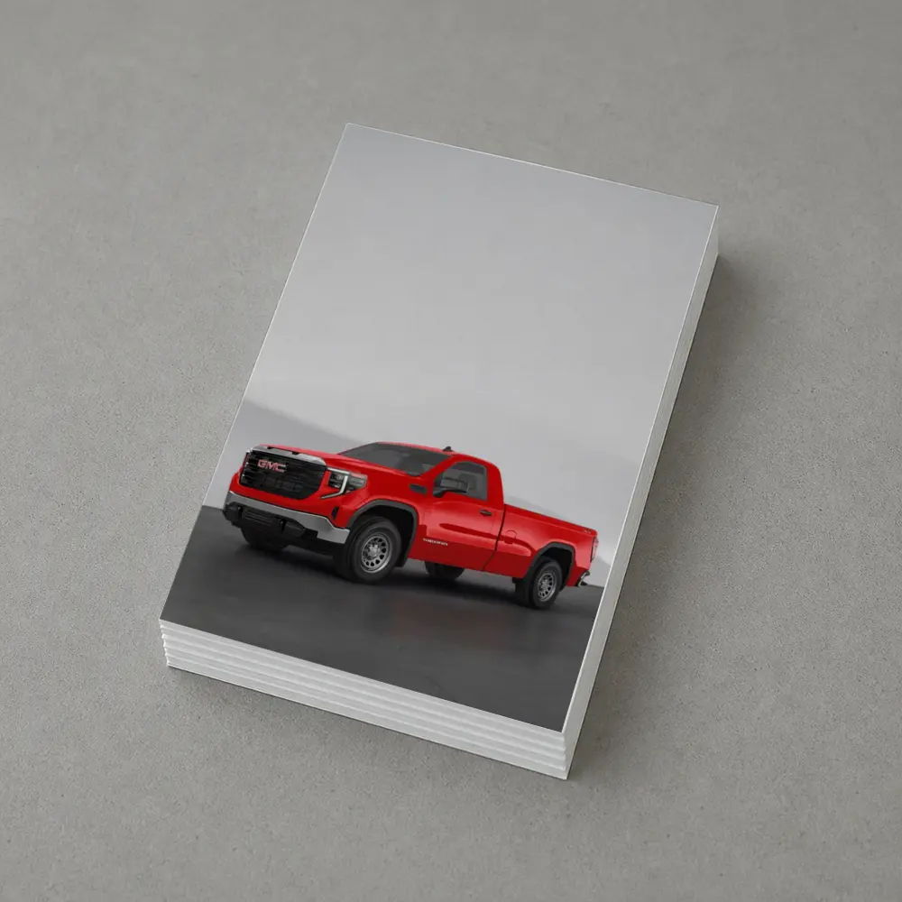 GMC Sierra Red Truck Concrete Wall Background – Postcards