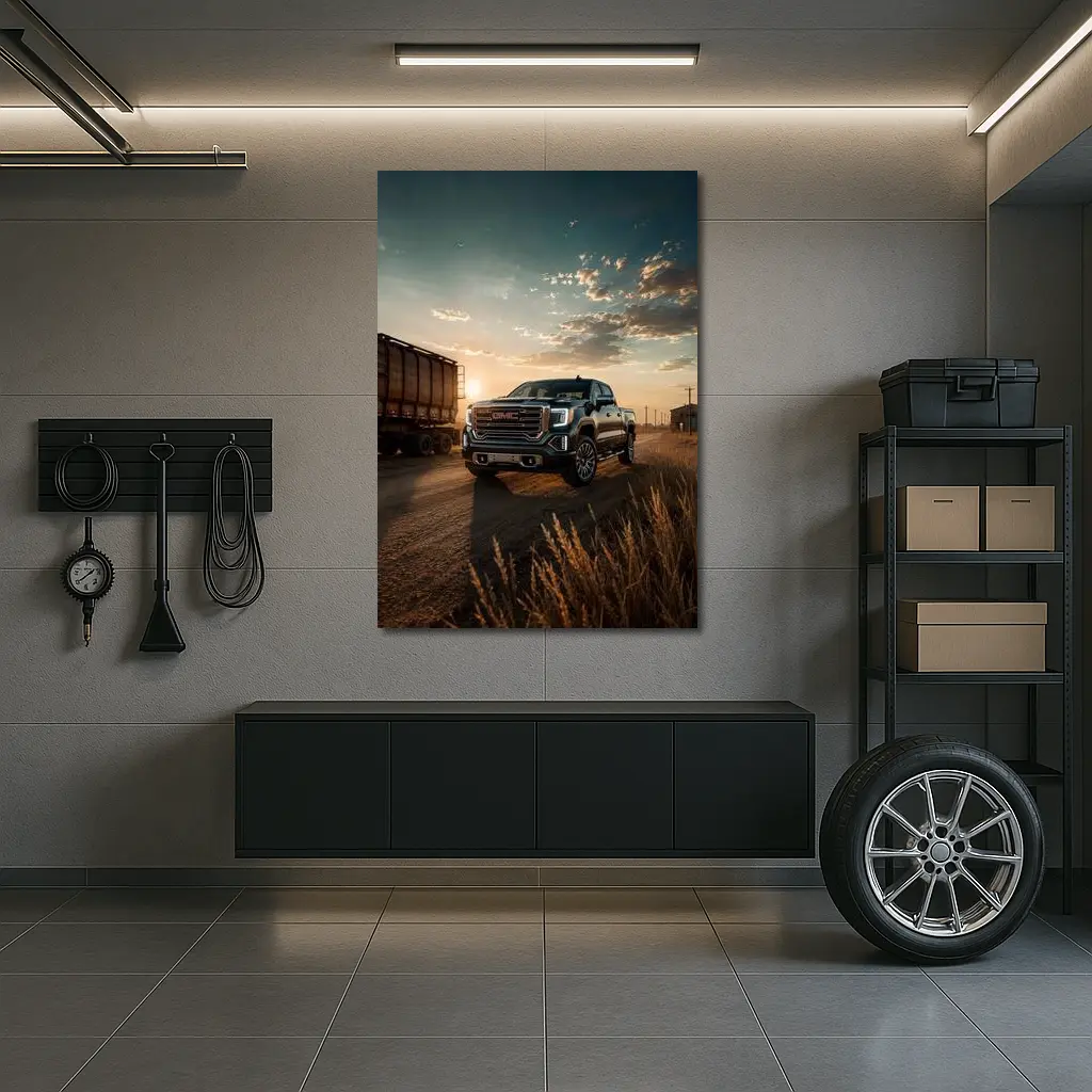 GMC Sierra Truck On Dusty Rural Road – Wall Art