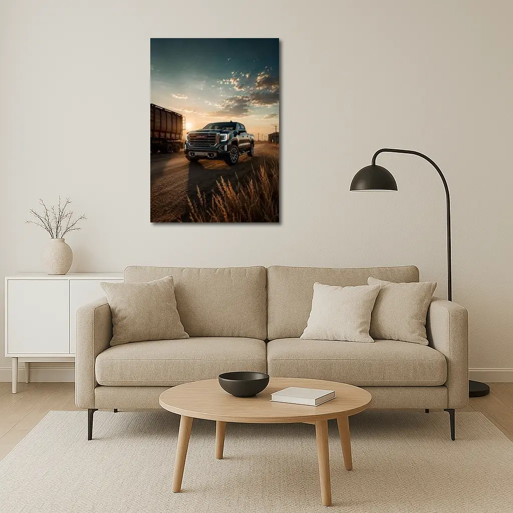 GMC Sierra Truck On Dusty Rural Road – Wall Art