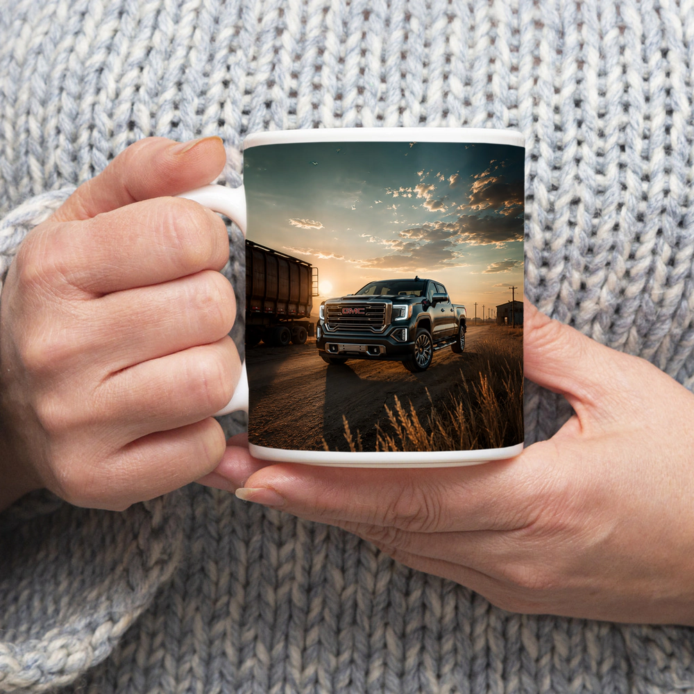GMC Sierra Truck On Dusty Rural Road – Mugs