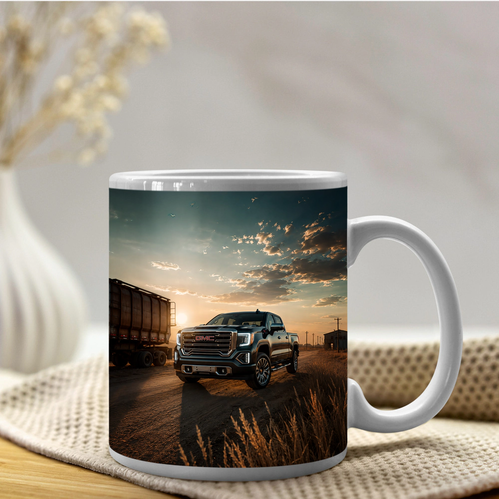GMC Sierra Truck On Dusty Rural Road – Mugs