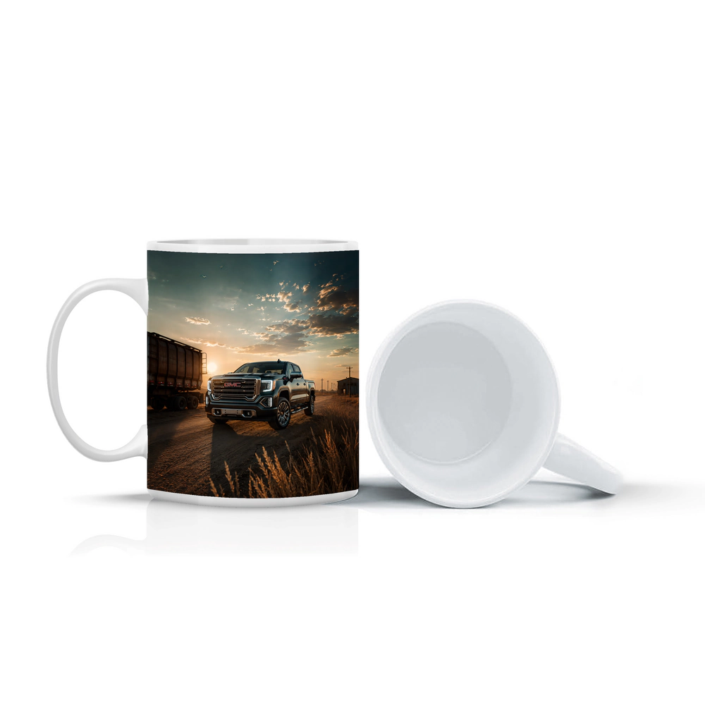 GMC Sierra Truck On Dusty Rural Road – Mugs