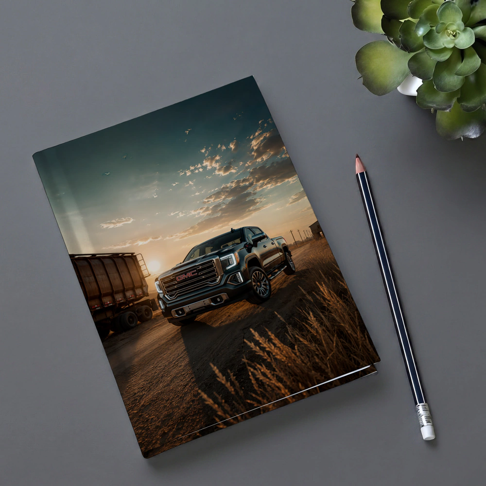GMC Sierra Truck On Dusty Rural Road – Notebooks