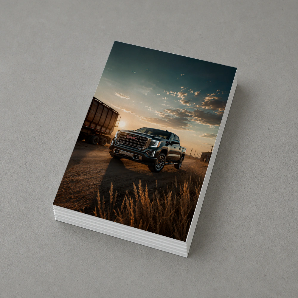 GMC Sierra Truck On Dusty Rural Road – Postcards