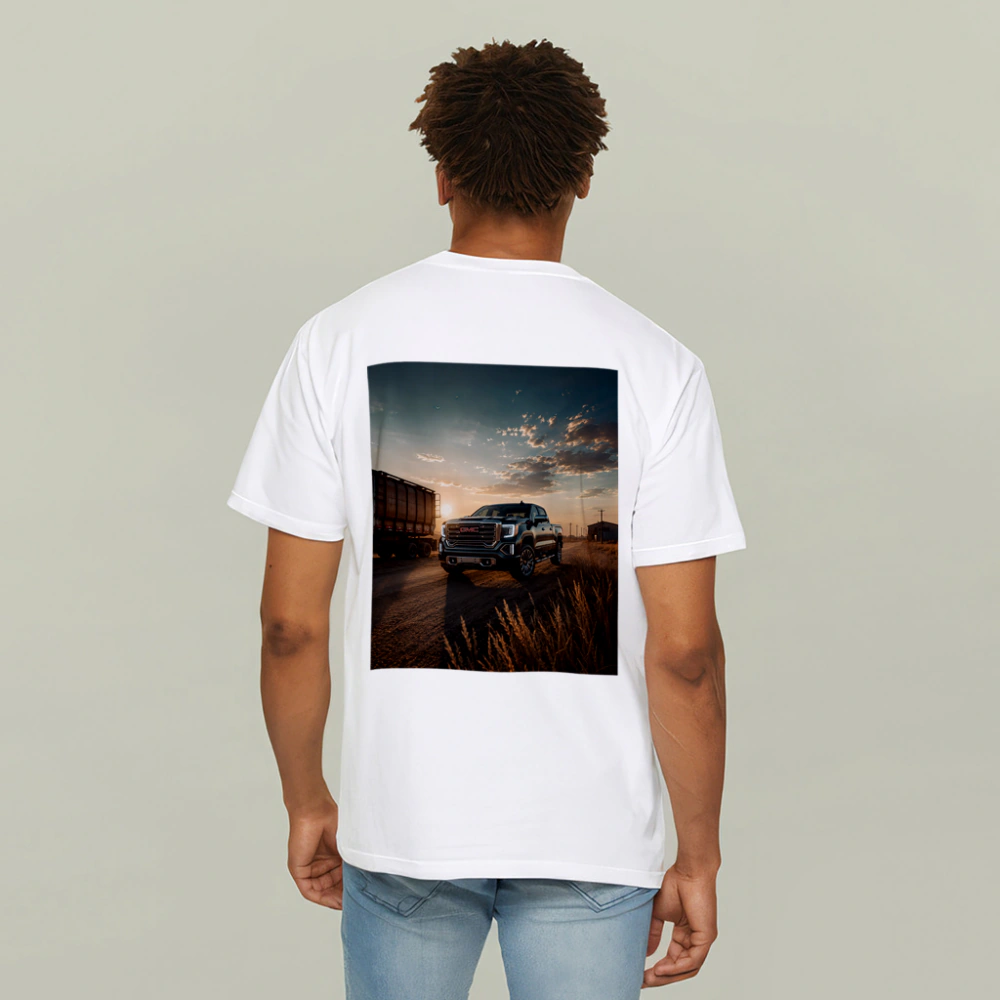 GMC Sierra Truck On Dusty Rural Road – T-Shirts