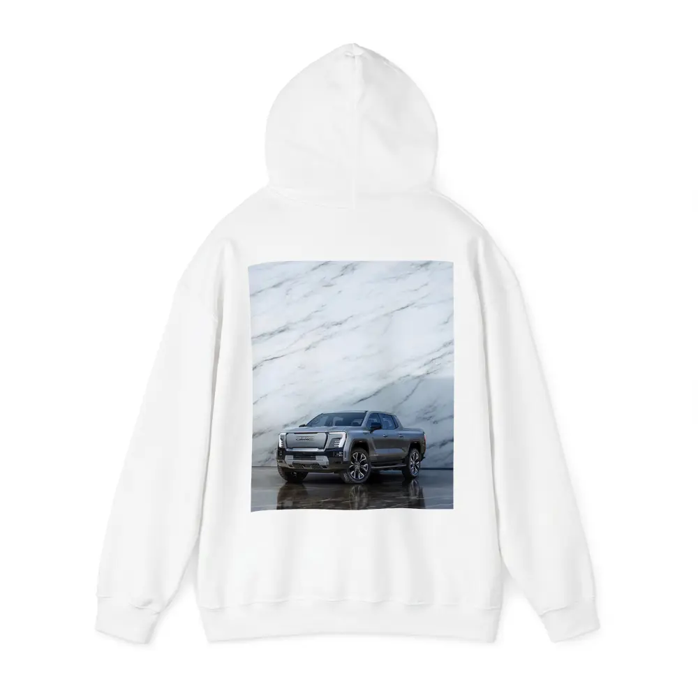 GMC Sierra EV Against Marble Wall – Hoodies