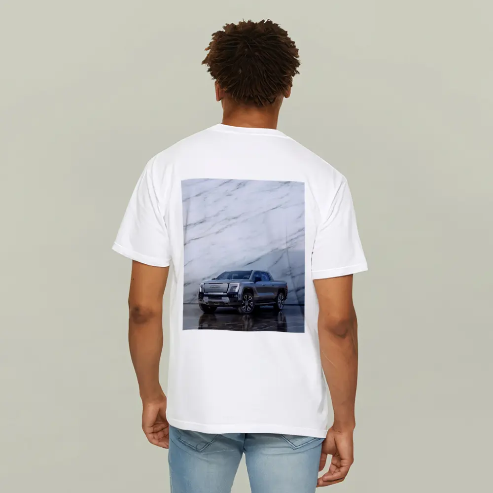 GMC Sierra EV Against Marble Wall – T-Shirts