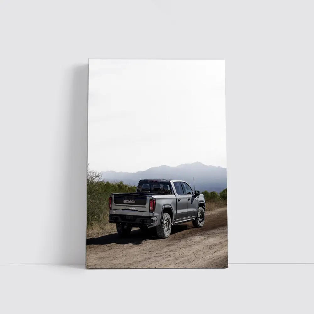 GMC Sierra Truck Dusty Dirt Road Mountains – Wall Art