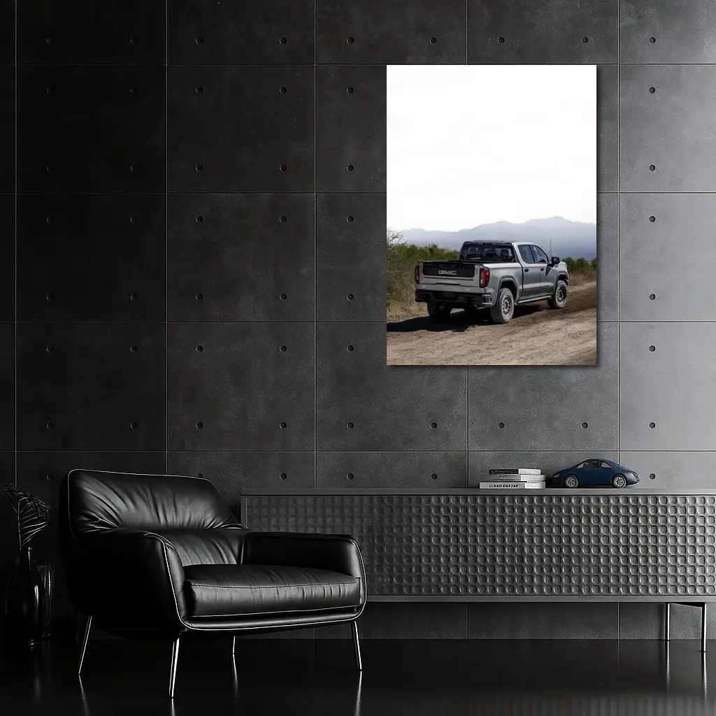 GMC Sierra Truck Dusty Dirt Road Mountains – Wall Art