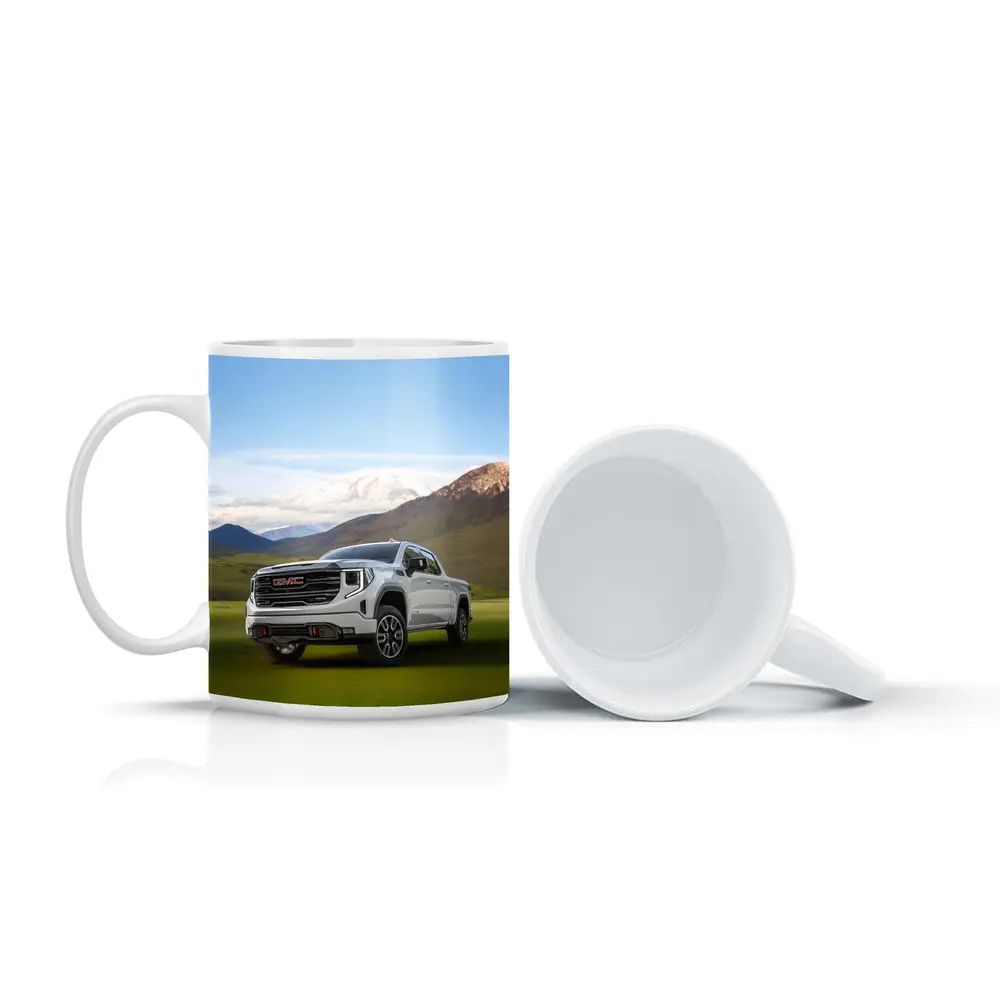 GMC Sierra AT4 White Truck Mountain Meadow – Mugs
