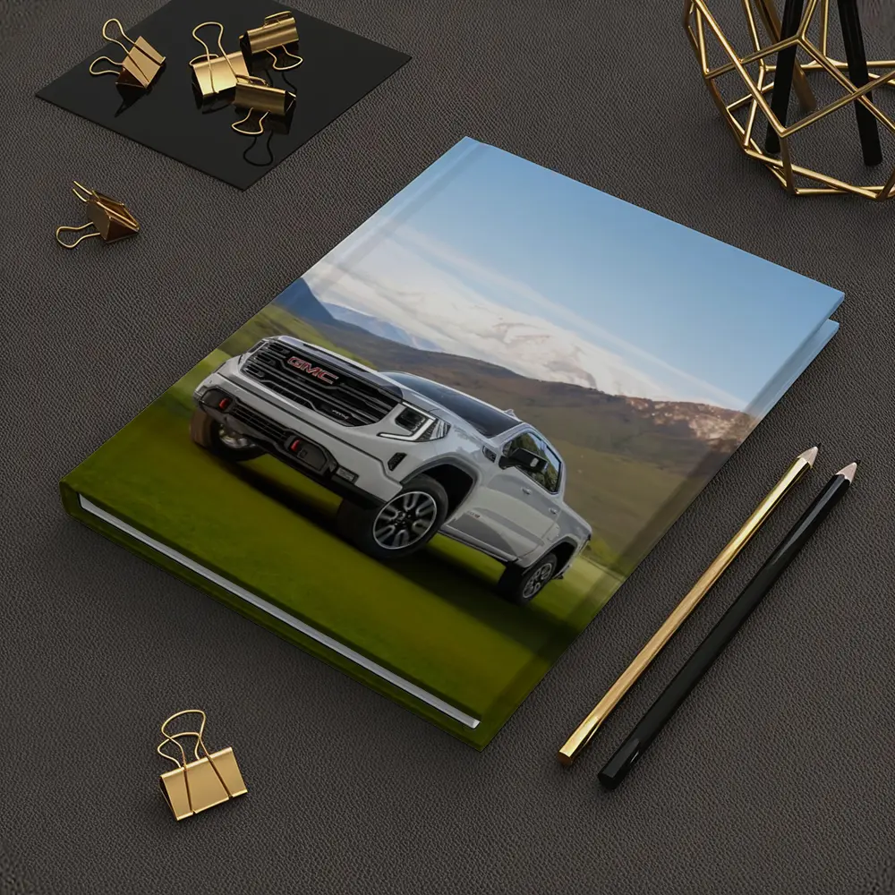 GMC Sierra AT4 White Truck Mountain Meadow – Notebooks