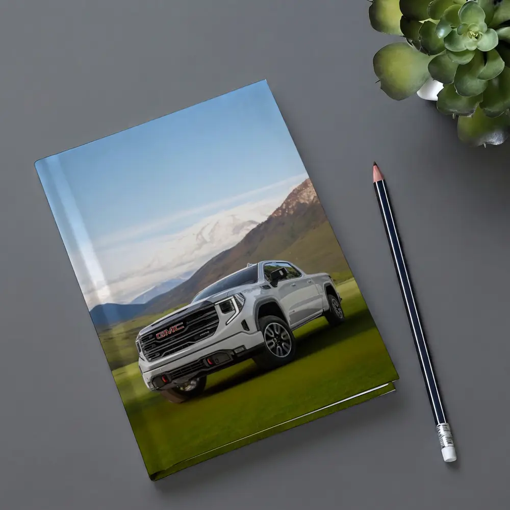 GMC Sierra AT4 White Truck Mountain Meadow – Notebooks