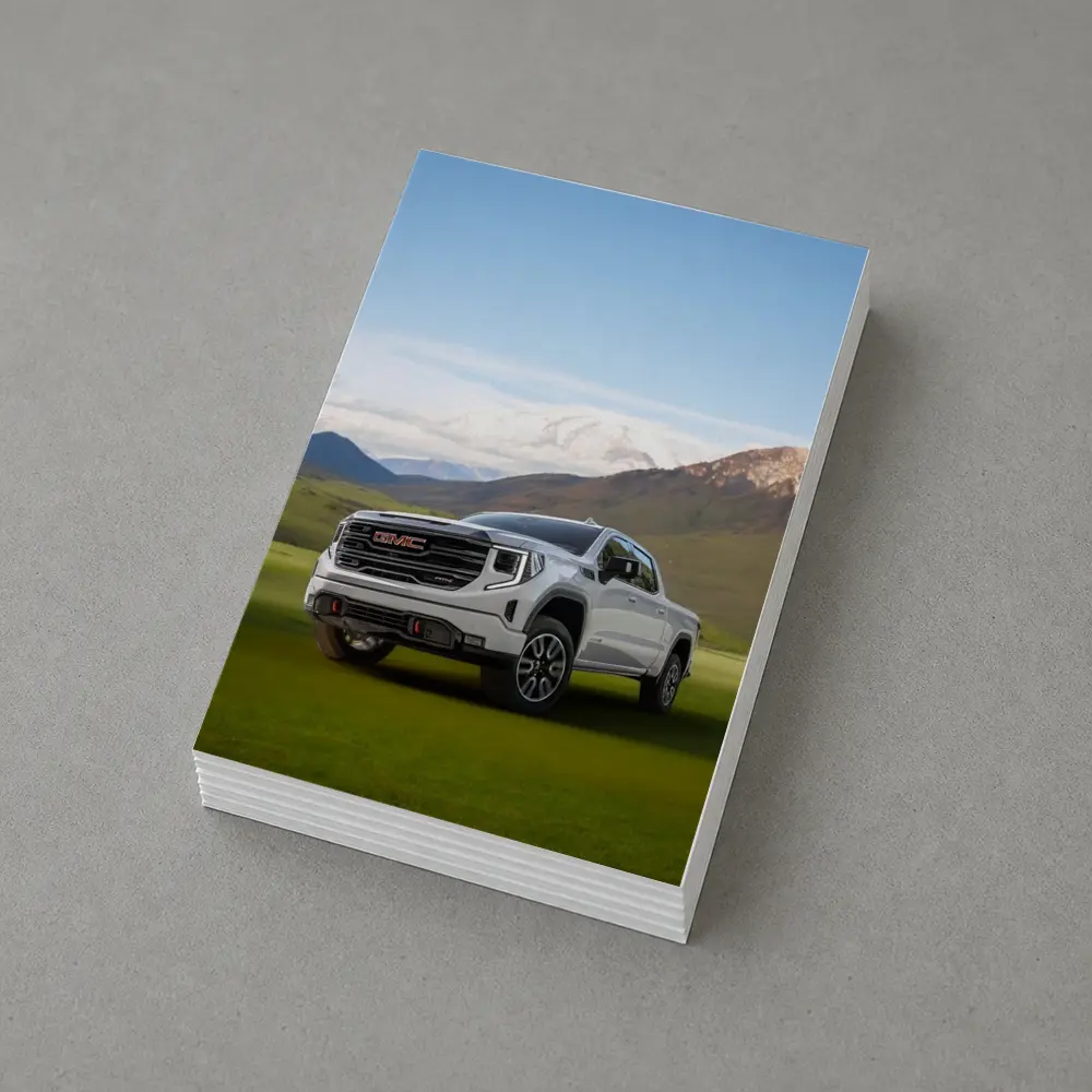 GMC Sierra AT4 White Truck Mountain Meadow – Postcards