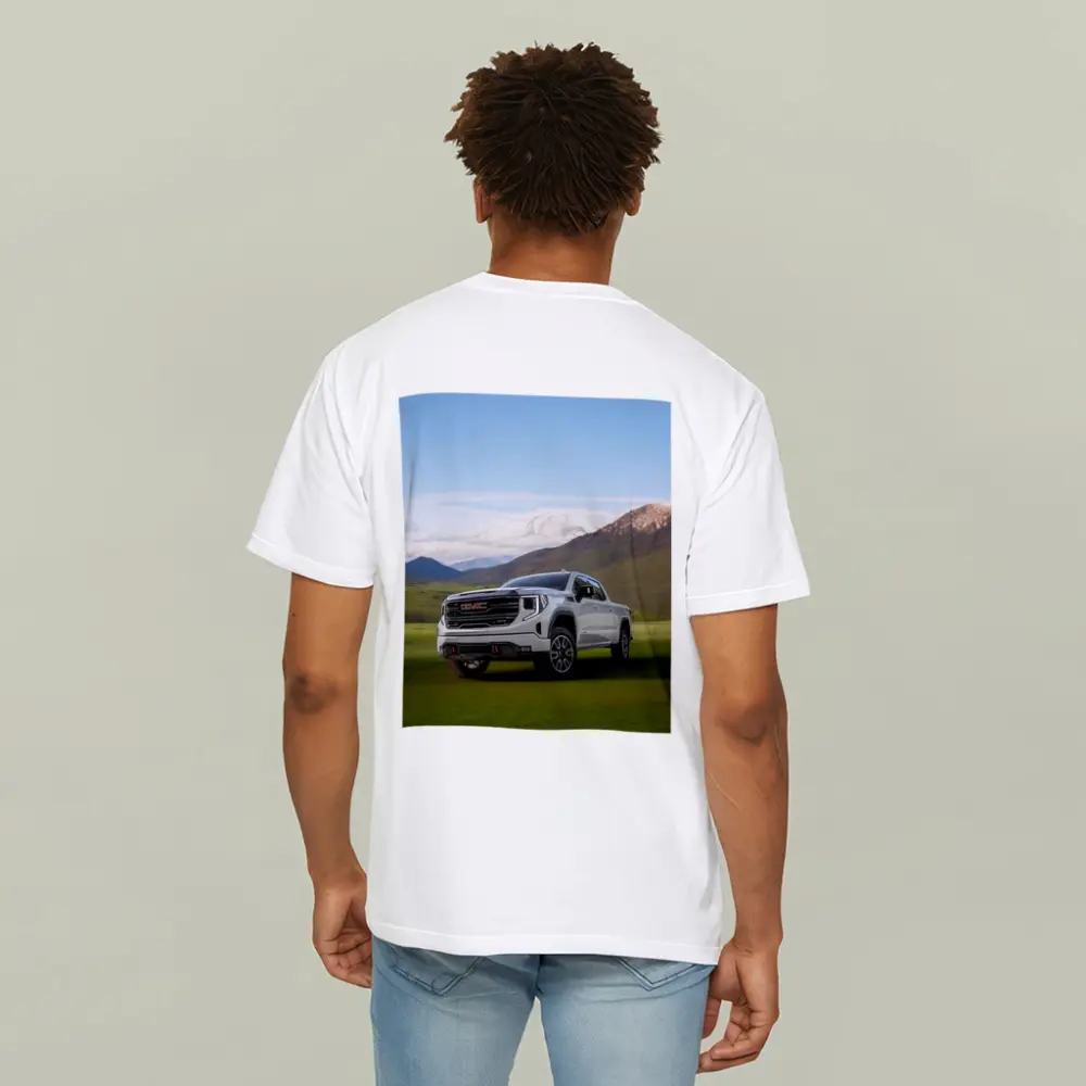 GMC Sierra AT4 White Truck Mountain Meadow – T-Shirts