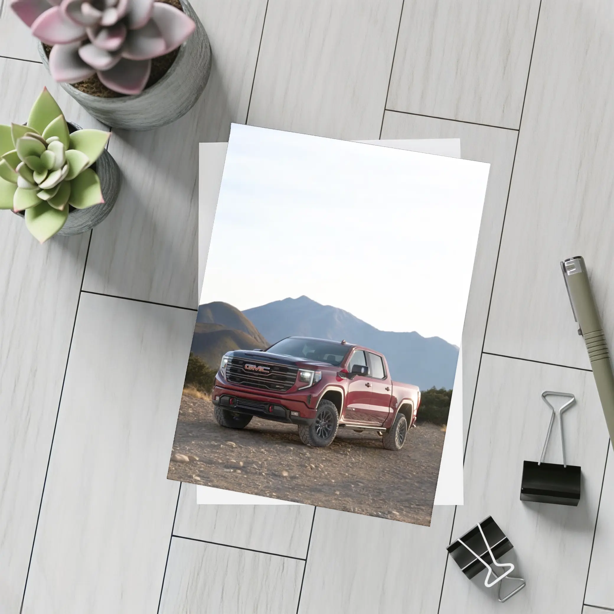 GMC Sierra Truck Rocky Mountain Desert – Postcards