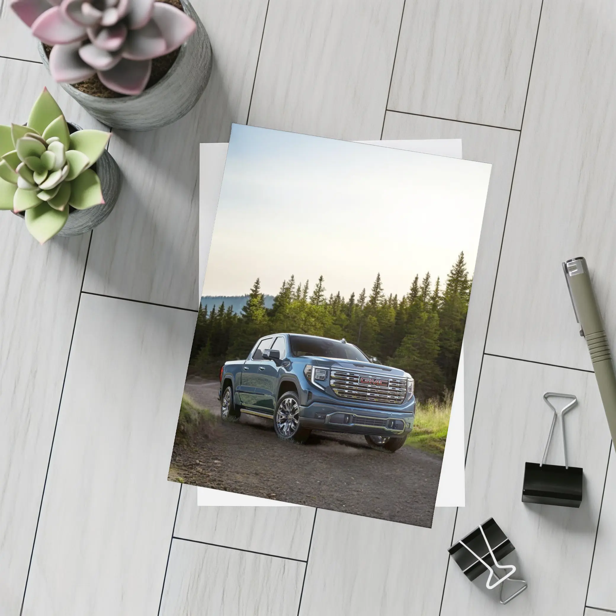 GMC Sierra Truck Forest Dirt Road – Postcards