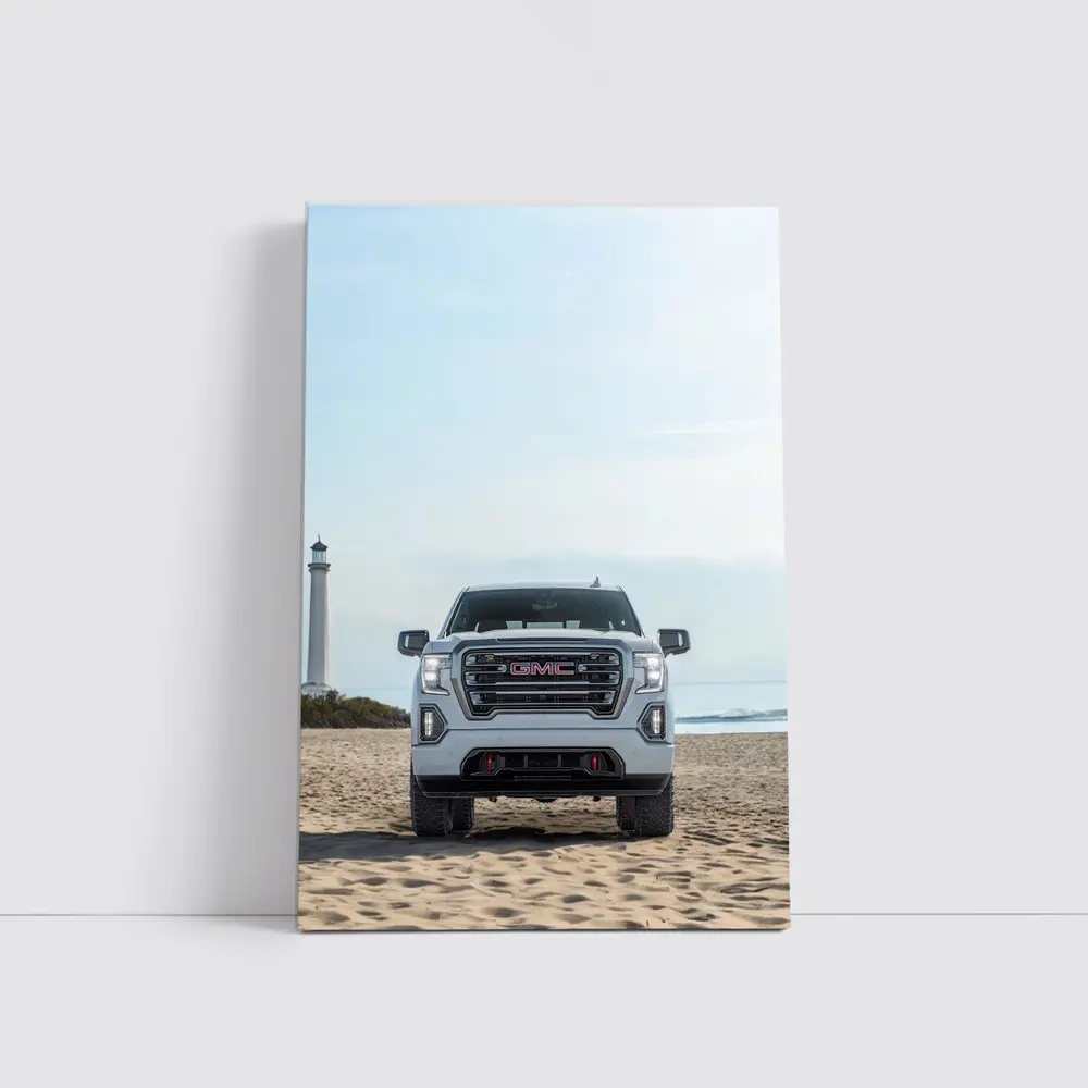 GMC Sierra Truck on Sandy Beach – Wall Art