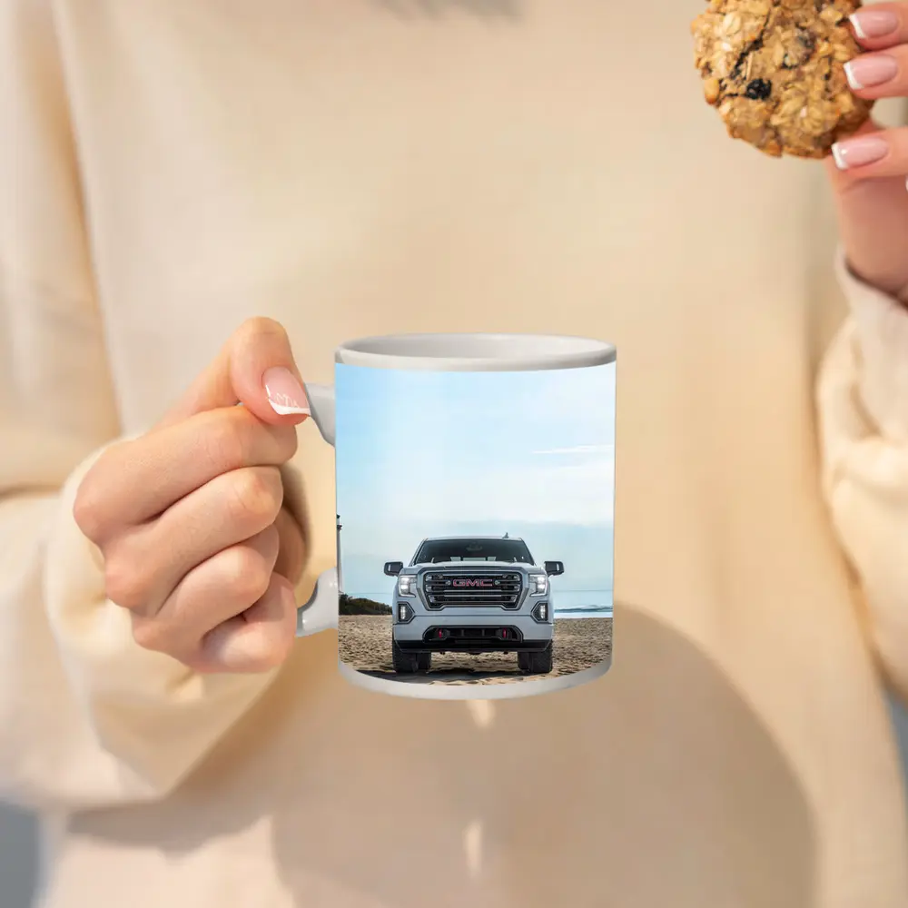 GMC Sierra Truck on Sandy Beach – Mugs