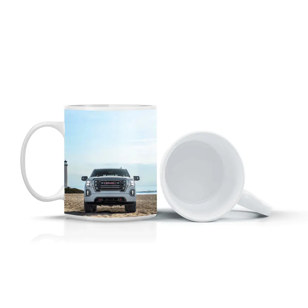 GMC Sierra Truck on Sandy Beach – Mugs