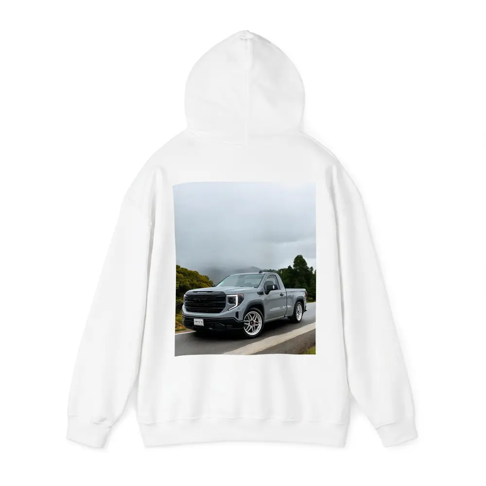 GMC Sierra Truck on Misty Mountain Road – Hoodies
