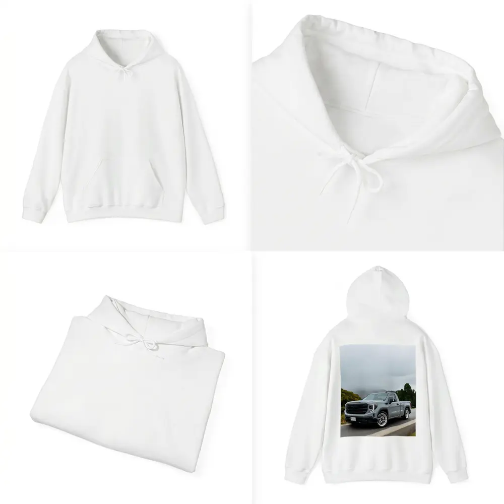 GMC Sierra Truck on Misty Mountain Road – Hoodies