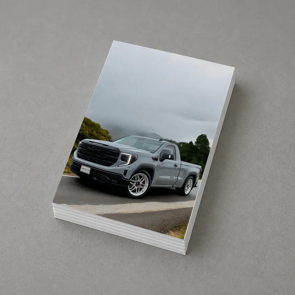 GMC Sierra Truck on Misty Mountain Road – Postcards