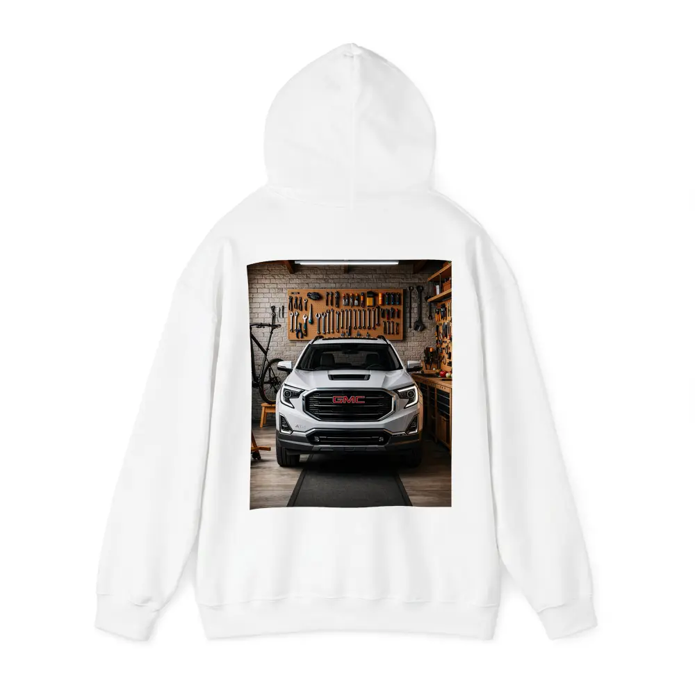 GMC Terrain AT4 White Garage Front View – Hoodies