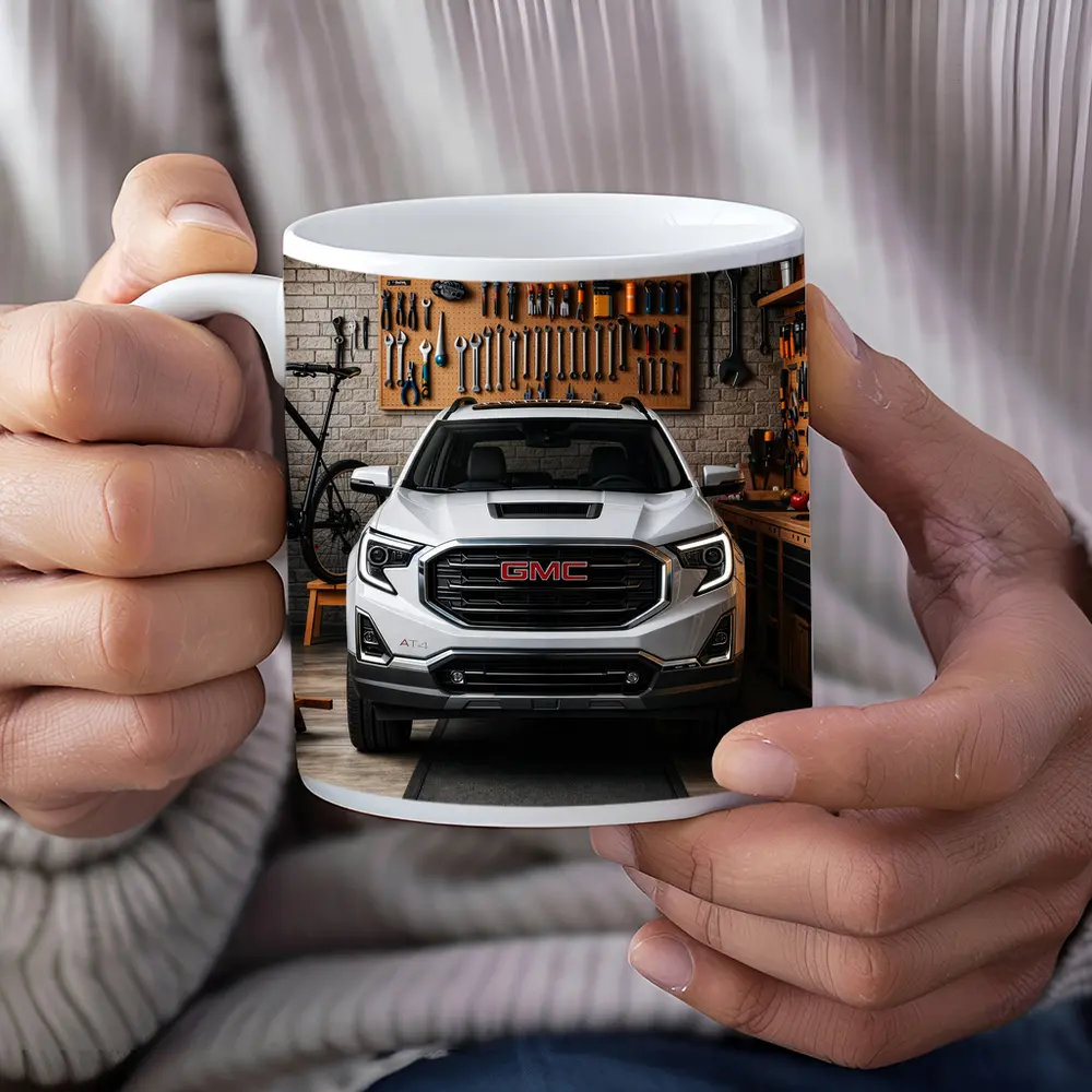 GMC Terrain AT4 White Garage Front View – Mugs
