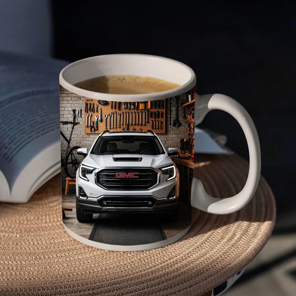 GMC Terrain AT4 White Garage Front View – Mugs