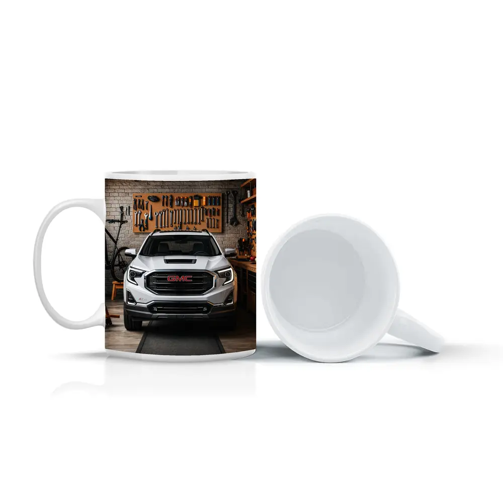 GMC Terrain AT4 White Garage Front View – Mugs