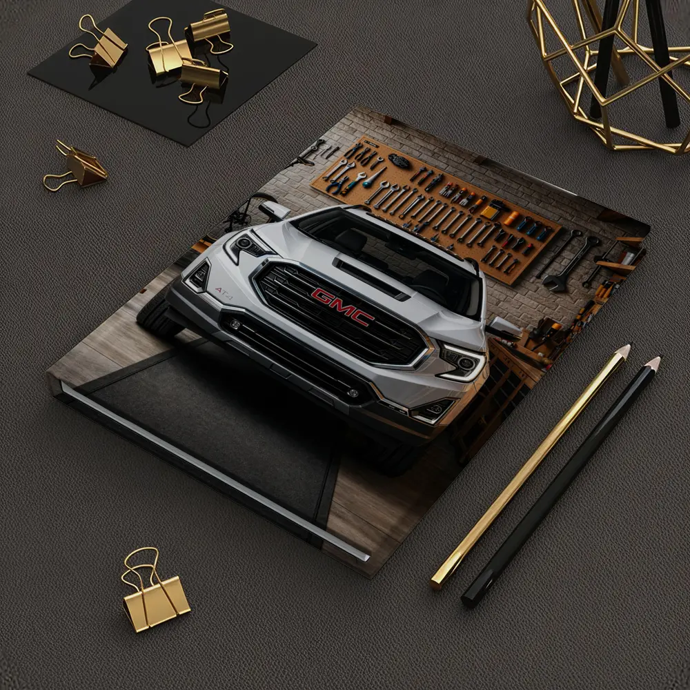 GMC Terrain AT4 White Garage Front View – Notebooks