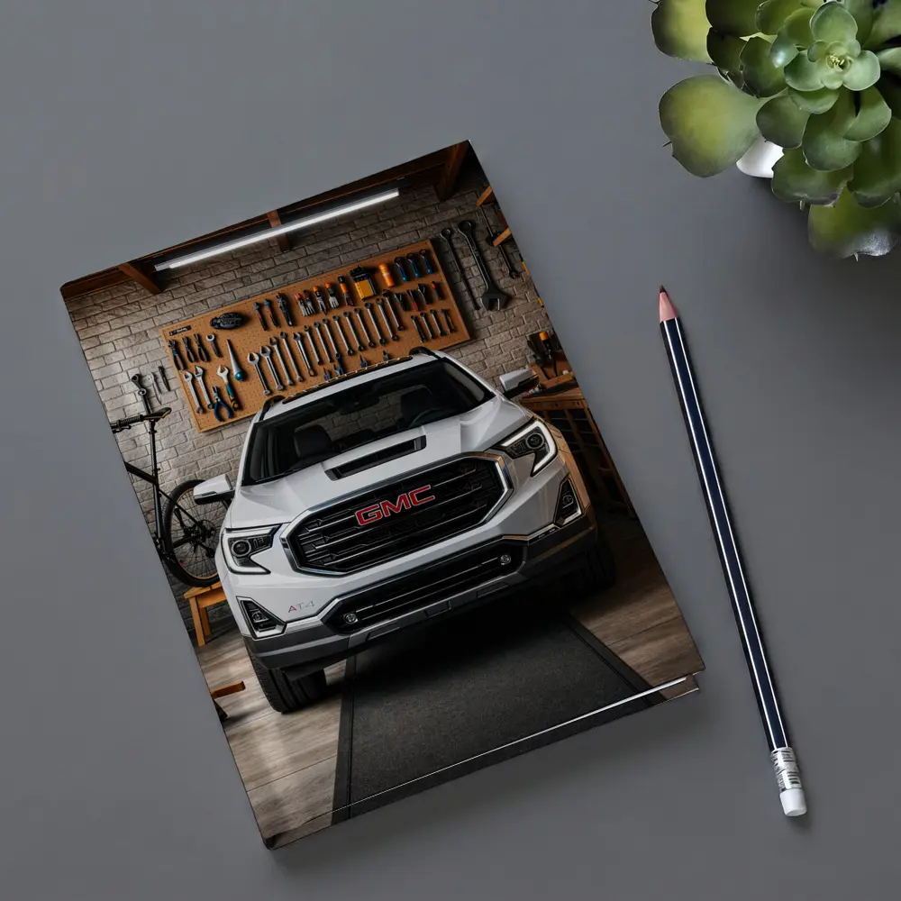 GMC Terrain AT4 White Garage Front View – Notebooks