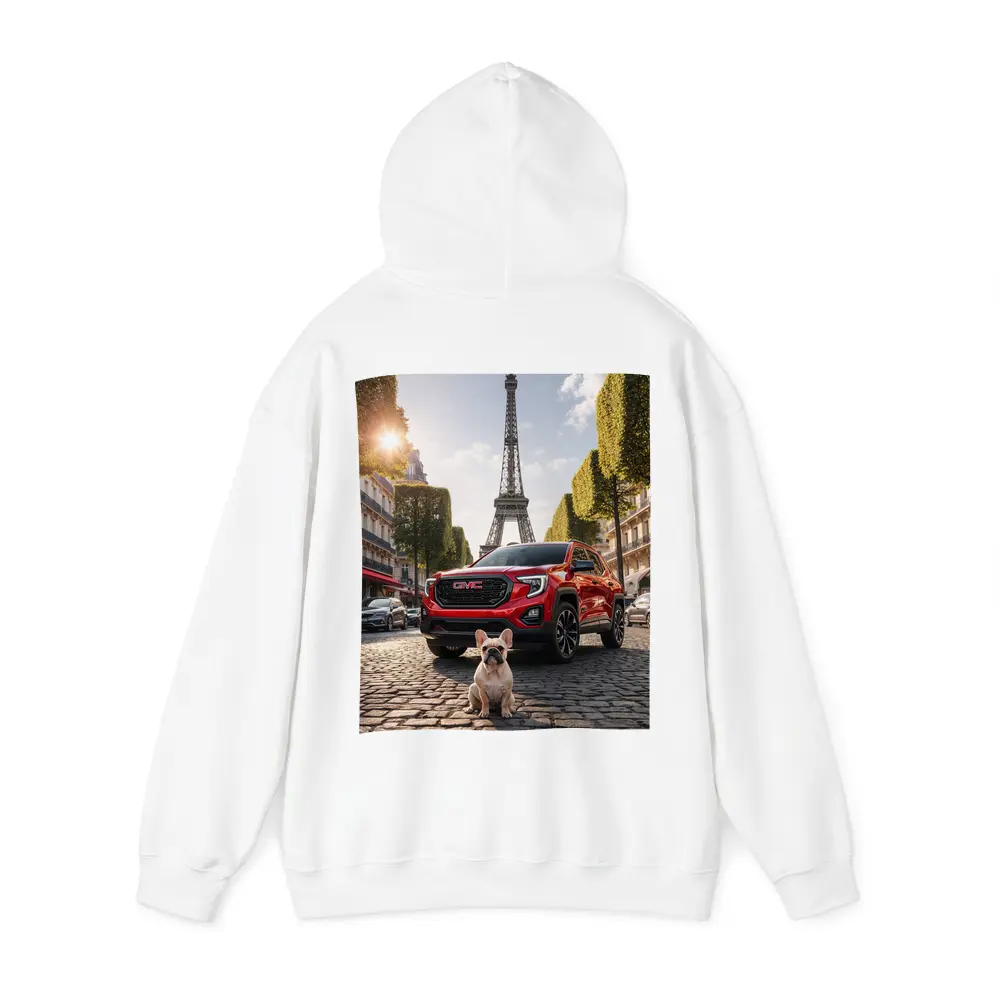 Red GMC Terrain French Bulldog Paris Street – Hoodies