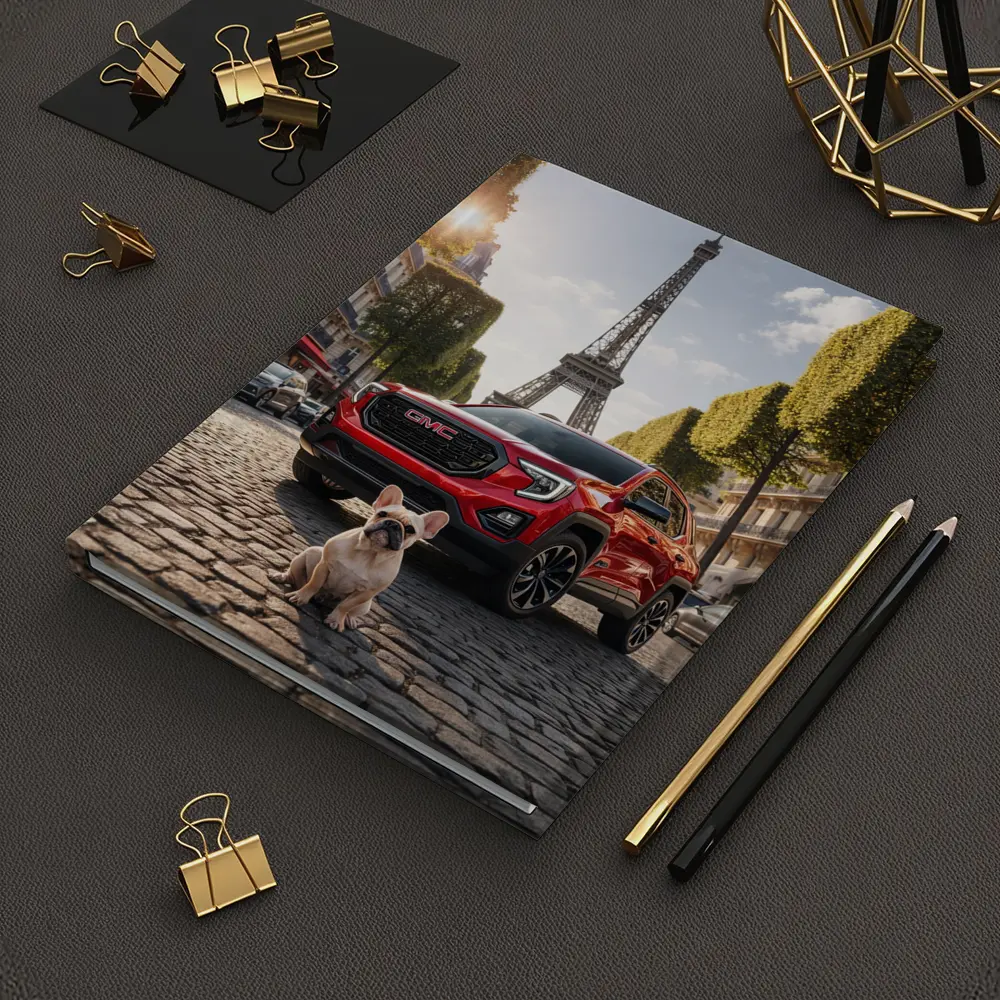 Red GMC Terrain French Bulldog Paris Street – Notebooks